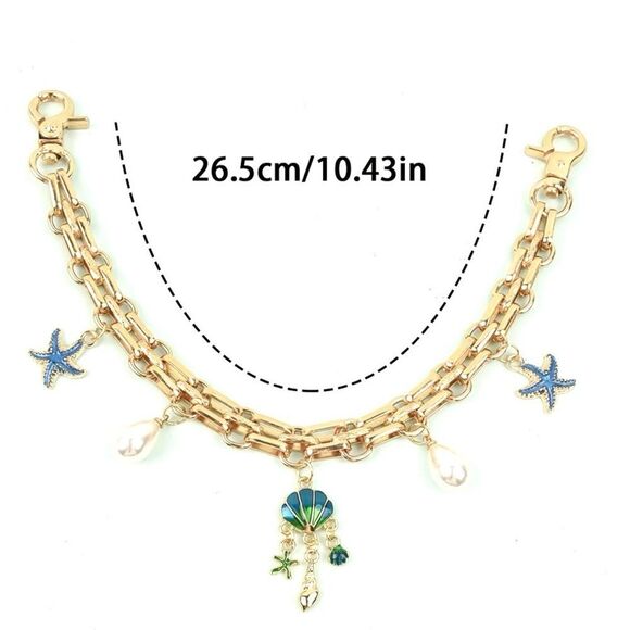 Under the Sea Starfish,Clam and Pearl Bag Charm - Picture 4 of 5